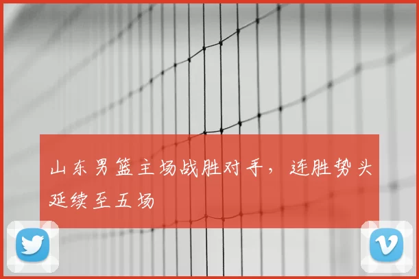 山东男篮主场战胜对手,连胜势头延续至五场