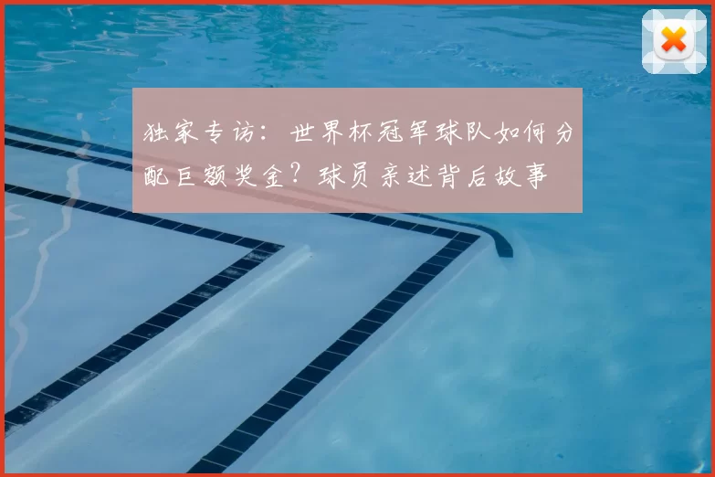 独家专访：世界杯冠军球队如何分配巨额奖金？球员亲述背后故事